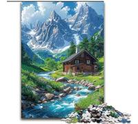 Puzzles pour Adultes 1000 pièces Une Ville sous Les Montagnes enneigées Puzzles pour Adultes Casse-tête Stimulant pour Adolescents,Divertissement en Famille,décoration d'intérieur DIY Cadeau 26x38cm