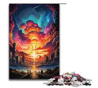 Puzzles pour Adultes 1000 pièces Une Ville sur Une planète étrange et psychédélique Cadeau d'anniversaire Cadeaux pour Adolescents de 14 Ans et Plus 1000 pièces (38 x 26 cm)