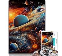 Puzzles pour Adultes 1000 pièces Univers coloré pour Tuer Le Temps avec Affiche et fiche de Questions Assorties 75x50cm