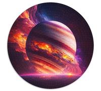 Puzzles pour Adultes 1000 pièces Univers Jupiter Puzzle Rond en Carton Décoration DIY Cadeaux de Vacances stimulants pour Le Cerveau 1000 pièces (67,5x67,5cm)