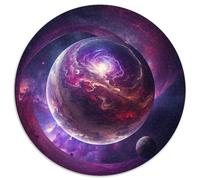 Puzzles pour Adultes 1000 pièces Univers Planète Paysage Puzzle Rond Jeu interactif Familial, Cadeau Casse-tête, Jouet éducatif (67,5 x 67,5 cm)