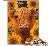 Puzzles pour Adultes 1000 pièces Vache des Highlands Jeux éducatifs Décoration de la Maison Jeu éducatif pour Anniversaire, Noël (Taille 26x38cm)