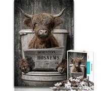 Puzzles pour Adultes 1000 pièces Vache des Highlands, Jeux éducatifs, décoration d'intérieur, idéal comme Cadeau pour Toute la Famille 38x26cm