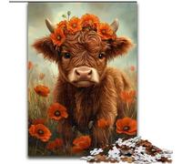 Puzzles pour Adultes 1000 pièces Vache des Highlands, stimulez Votre Cerveau, Jouets addictifs pour cultiver la Patience, décoration Parfaite (Taille 50x75cm)