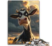 Puzzles pour Adultes 1000 pièces Vache laitière Amusement Familial Idéal comme Cadeau pour Toute la Famille à partir de 14 Ans 26x38cm
