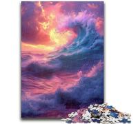 Puzzles pour Adultes 1000 pièces Vagues colorées Jeux éducatifs Jeu éducatif pour Anniversaire, Noël pour et 14 Ans 50x75cm