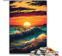 Puzzles pour Adultes 1000 pièces Vagues de l'océan en Bois, décoration Artistique DIY Parfaite ou Cadeau d'anniversaire 50x75cm Loisirs créatifs en Famille, Parfaits pour Les Anniversaires