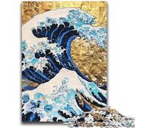 Puzzles pour Adultes 1000 pièces Vagues de Style Japonais Difficile à réaliser, mais Amusant et Humoristique Cadeau d'anniversaire, Cadeaux, Art Mural 26x38cm