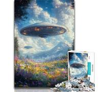 Puzzles pour Adultes 1000 pièces Vaisseau Spatial Extraterrestre, Jeu Stimulant et Jeu Familial, Cadeau d'anniversaire, Cadeaux, décoration Murale (75x50cm)