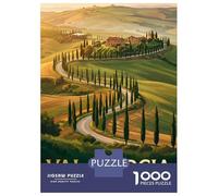 Puzzles pour Adultes 1000 Pièces Val DOrcia Italy Landscape Puzzle pour Adolescents Assemblage De Motifs Interaction Parent-Enfant Jeu Au Design Soigné 70x50cm/1000pcs