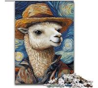 Puzzles pour Adultes 1000 pièces Van Gogh Alpaga en Bois, pour Les 14 Ans et Plus 50x75cm Jeu de décoration à Faire soi-même Stimulant, Jouet interactif Familial