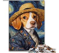 Puzzles pour Adultes 1000 pièces Van Gogh Beagle Puzzles en Carton Décoration d'intérieur Jeu de Casse-tête pour Adolescents et Interaction familiale Taille : 38x26cm