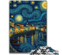 Puzzles pour Adultes 1000 pièces Van Gogh Ciel Nocturne Jouets éducatifs Jeux familiaux Renforcer l'amour Entre Les Couples 26x38cm