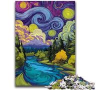 Puzzles pour Adultes 1000 pièces Van Gogh Ciel Nocturne Jouets éducatifs Jeux familiaux Renforcer l'amour Entre Les Couples 26x38cm