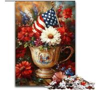 Puzzles pour Adultes 1000 pièces Vase Drapeau américain Difficile à réaliser mais Amusant et Humoristique Anniversaire et Cadeaux Uniques (Taille 50x75cm)