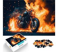 Puzzles pour Adultes 1000 pièces Vélo brûlant intensément Fabriqué en Carton pour Les 14 Ans et Plus Jeux éducatifs Décoration d'intérieur Cadeaux du Père Noël Secret。Taille：26x38cm/10.24x14.96pouce