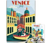 Puzzles pour Adultes 1000 pièces Venise, Italie, Voyage, Jeu éducatif et Stimulant pour Toute la Famille, pour Anniversaire et Noël (38x26cm)