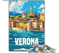Puzzles pour Adultes 1000 pièces Ville de Vérone Italie Aidez Le Cerveau à exercer des Jouets addictifs pour cultiver la Patience Interaction Parent-Enfant (26x38cm) 1000 pièces