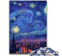 Puzzles pour Adultes 1000 pièces Ville Difficile sous Le Ciel Nocturne Jouets Jeux éducatifs Soulagement du Stress Interaction Parent-Enfant pour Les 14 Ans et Plus 50x75cm