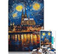 Puzzles pour Adultes 1000 pièces Ville sous Le Ciel Nocturne, Jeux éducatifs, Jouets à Faire soi-même, idéal comme Cadeau pour Toute la Famille à partir de 14 Ans 38x26cm