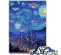 Puzzles pour Adultes 1000 pièces Ville sous Le Ciel Nocturne pour Les 14 Ans et Plus Jouet éducatif intellectuel décompressant Excellent Cadeau 38x26cm