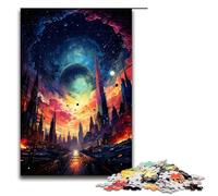 Puzzles pour Adultes 1000 pièces Ville technologique étrange et psychédélique Cadeaux d'anniversaire pour Adolescents de 14 Ans et Plus 75 x 50 cm