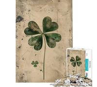 Puzzles pour Adultes 1000 pièces Vintage Clover Elegance Puzzles 1000 pièces Jouets Anti-Stress Passe-Temps idéal pour Les Vacances à la Maison Divertissement en Famille et soirées Jeux (38x52cm)