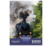Puzzles pour Adultes 1000 Pièces Vintage Steam Train in Nature Puzzles pour Adultes Jeu Manuel Décoration Parfaite Activités Amusantes À La Maison 52x38cm/1000pcs