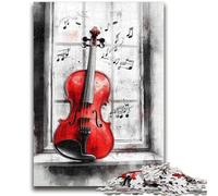 Puzzles pour Adultes 1000 pièces Violon Rouge Difficile Jeux éducatifs Jouets à Faire soi-même Idéal comme Cadeau pour Toute la Famille 50x75cm