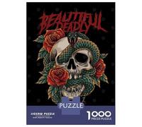 Puzzles pour Adultes 1000 Pièces Viper and Skull with Text Puzzles pour Adultes Jeu Manuel Améliore La Mémoire Activités Amusantes À La Maison 70x50cm/1000pcs