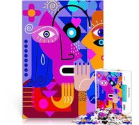 Puzzles pour Adultes 1000 pièces Visage cubisme Abstrait Réduction du Stress intéressante Cadeaux du Père Noël Secret 38x26cm