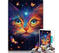 Puzzles pour Adultes 1000 pièces, Visage de Chat coloré, Jouets éducatifs et éducatifs, Jeux familiaux, adaptés à la décoration de Bureau 50x75cm