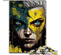 Puzzles pour Adultes 1000 pièces Visage d'un héros Puzzles en Bois, Casse-tête Stimulant pour Adolescents, Parfait pour la décoration intérieure ou comme Cadeau 1000 pièces(50x75cm)