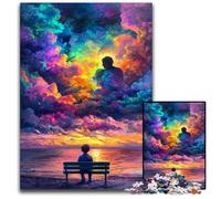 Puzzles pour Adultes, 1000 pièces, Visage Humain, Nuage coloré, Puzzles en Bois, défi cérébral, pour Les Adolescents et décoration intérieure 50x75cm