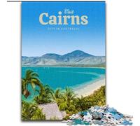 Puzzles pour Adultes 1000 pièces Visite de Cairns Difficile à compléter mais Amusant et Humoristique avec Affiche et fiche de Questions-réponses Assorties (50x75cm) 1000 pièces