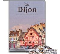 Puzzles pour Adultes 1000 pièces Visite de Dijon, Jouets éducatifs et éducatifs, Cadeaux d'anniversaire et Cadeaux Uniques pour Les 14 Ans et Plus, 75x100cm