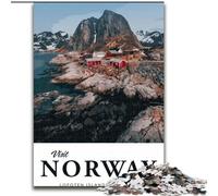 Puzzles pour Adultes 1000 pièces Visite de la Norvège, Un Cadeau éducatif idéal pour Toute la Famille 26x38cm