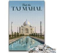 Puzzles pour Adultes 1000 pièces Visite du Taj Mahal Soulagement du Stress Défi Difficile Renforcer l'amour Entre Les Couples (Taille 38x26cm)