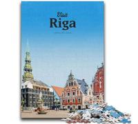 Puzzles pour Adultes 1000 pièces Visite Riga Soulagement du Stress Défi Difficile Renforcer l'amour Entre Les Couples (Taille 38x26cm)