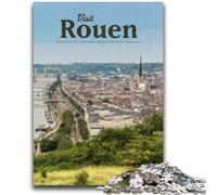 Puzzles pour Adultes 1000 pièces Visite Rouen Soulagement du Stress Défi Difficile Améliorer l'amour Entre Les Couples (Taille 50x75cm)