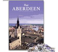 Puzzles pour Adultes 1000 pièces Visitez Aberdeen, pour Les 14 Ans et Plus Décoration d'intérieur comme Cadeau pour Toute la Famille et Les Amis 50x75cm
