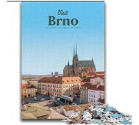 Puzzles pour Adultes 1000 pièces Visitez Brno Difficile à compléter mais Amusant et Humoristique avec Affiche et fiche de Questions-réponses Assorties (38x52cm) 1000 pièces
