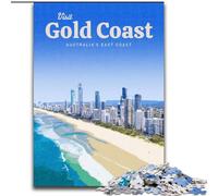Puzzles pour Adultes 1000 pièces : Visitez la Gold Coast, Jouets Anti-Stress, Cadeaux d'anniversaire Uniques pour Les 14 Ans et Plus, 50 x 75 cm