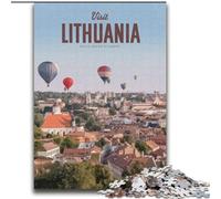 Puzzles pour Adultes 1000 pièces Visitez la Lituanie Jouets éducatifs Décoration intérieure Unique et Cadeaux pour Les 14 Ans et Plus (38x52cm) 1000 pièces