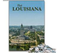 Puzzles pour Adultes 1000 pièces Visitez la Louisiane, Un Jeu Stimulant et Un Jeu Familial idéal comme Cadeau pour Toute la Famille (50x75cm) 1000 pièces