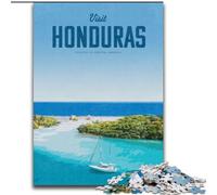 Puzzles pour Adultes 1000 pièces Visitez Le Honduras, pour Les 14 Ans et Plus pour Un Jeu éducatif Défi Jouet Cadeau pour Les Anniversaires 26x38cm