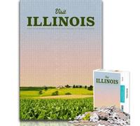 Puzzles pour Adultes 1000 pièces : Visitez l'Illinois, stimulez Votre Cerveau, développez Votre Patience, Jouets addictifs, Collection d'artistes, Beaux-Arts (38 x 26 cm)