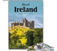 Puzzles pour Adultes 1000 pièces Visitez l'Irlande, Jeu éducatif Familial avec pièces entièrement emboîtables de Formes aléatoires (50x75cm) 1000 pièces