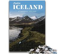 Puzzles pour Adultes 1000 pièces Visitez l'Islande, Puzzles pour Adolescents, séjournez pour Tuer Le Temps avec des pièces de Formes aléatoires entièrement emboîtables (50x75cm)