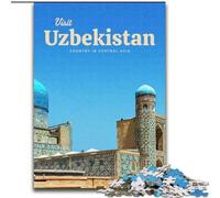 Puzzles pour Adultes 1000 pièces : Visitez l'Ouzbékistan, Jeu Familial, Anti-Stress, défi Difficile, adapté aux Couples (50x75cm), 1 000 pièces